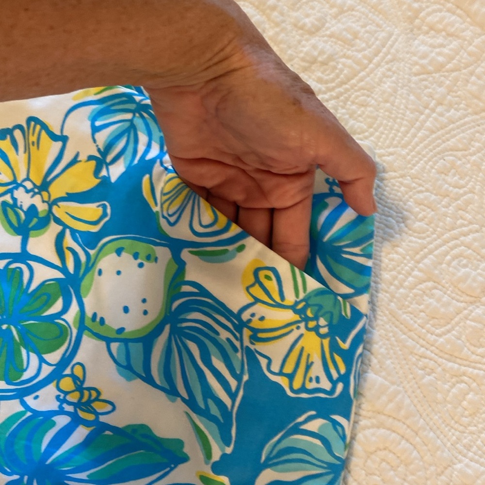 LILLY PULITZER Marigold Blue Green Yellow Print Cotton Mini Skirt Skort‎ - Picture 6 of 9